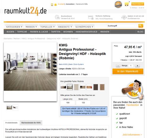 Bild Onlinkauf bei raumkult24.de